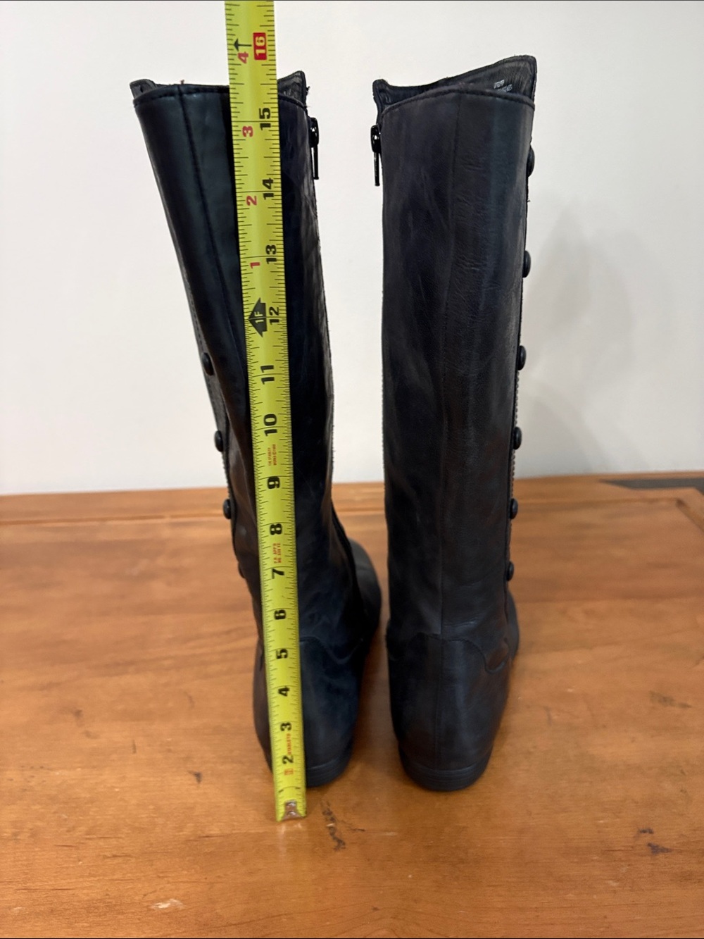 Born Sage Black Tall Leather Boots Size 11 - Picture 6 of 16